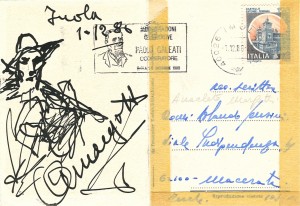 Margotti - disegno su cartolina cm. 10x15