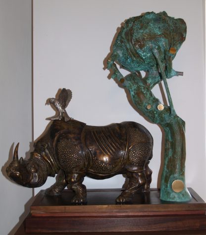 Trubbiani Valeriano, Rinoceronte 1991 - Bronzo,rame e argento unico esemplare