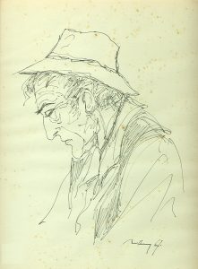 Bellagamba Mario, Anziano 1967 - disegno originale su carta cm. 27x21