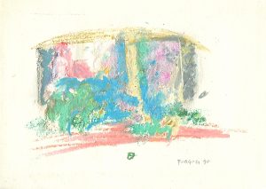 Forgioli Attilio, Natività 1990 - pastelli a cera, opera originale cm. 22x29