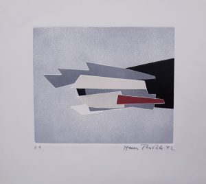 HANS RICHTER, Composizione - incisione su foglio cm. 40X44