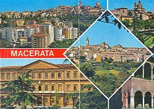 Vasarely, Cartolina panoramica di Macerata